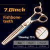 Набор ножниц для груминга домашних собак Fenice из стали JP440C 6,5/6,75/7/7,25/7,5 дюйма Прямые Изогнутые Филировочные ножницы для собак