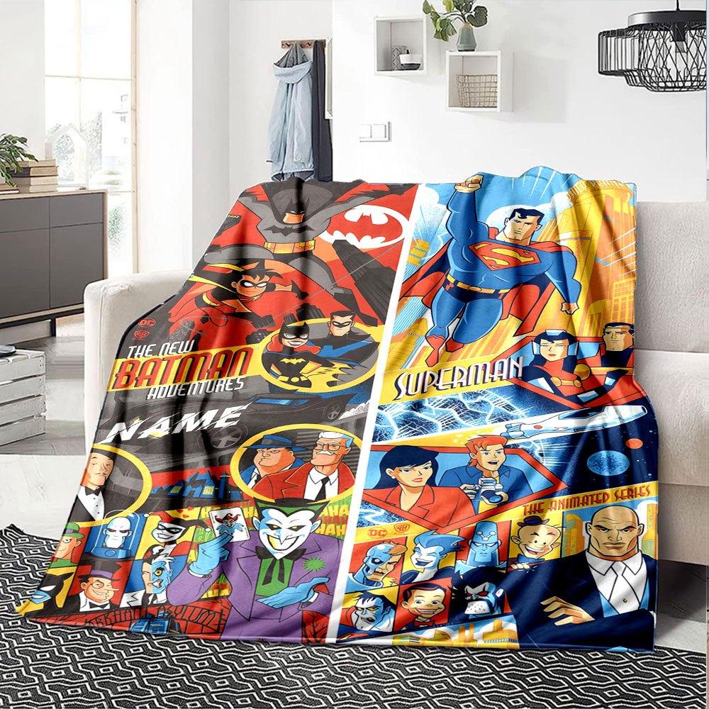 Batman Adventures Multi Purpose Customizable Blanket Personalized Text Soft Cozy Perfect For Sofa Couch Office Bed Picnics For All Occasions Warmthful