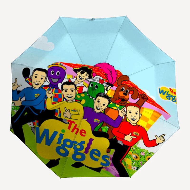 Автоматический зонт с тематикой The Wiggles, легкий и портативный, 8 спиц, идеально подходит для путешествий на свежем воздухе, дней рождений, Рождества, в качестве подарков.