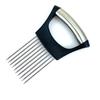 1 Set Onion Cutter Stainless Steel Potato Tomato Slicing Holder Non-Slip Grip Vegetable Lemon Slicer Chopper for Kitchen