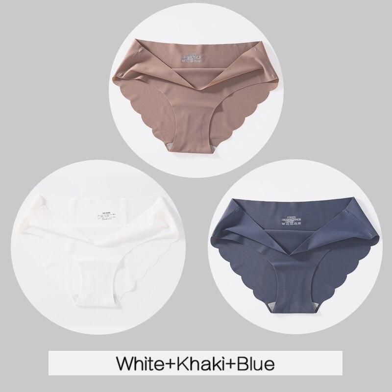 3PCS/Set Women Panties Sexy Seamless Underwear Pantys Lingerie for Female Underpants Soft Solid Color Low-Rise Briefs Intimates