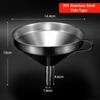 Stainless Steel Funnel Kitchen Oil Liquid Funnel Metal Funnel with Detachable Filter Wide Mouth Funnel for Canning Kitchen Tools