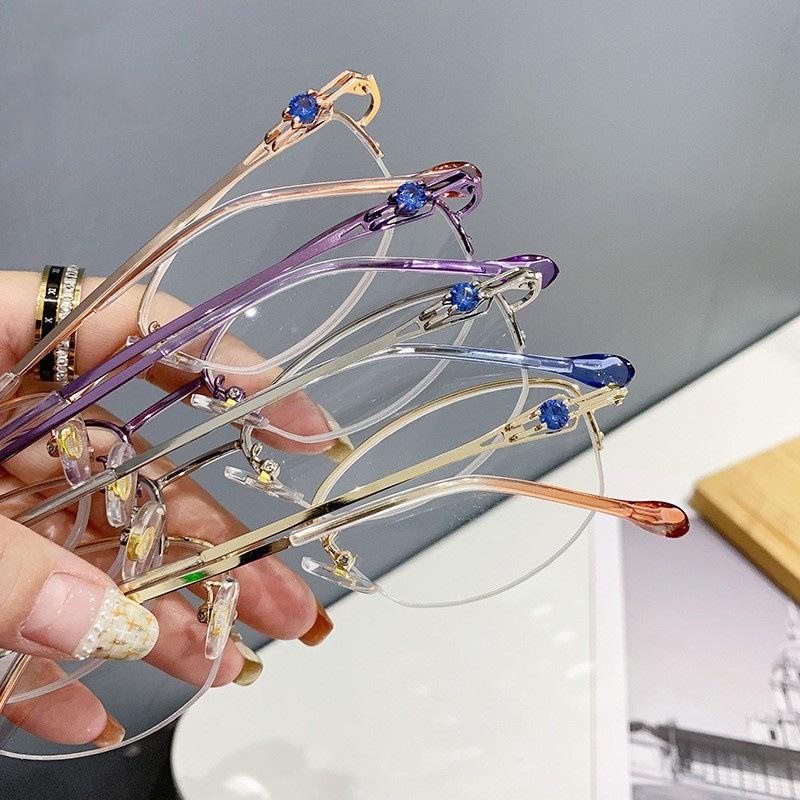 Очки для чтения в полурамке, модные женские очки для пресбиопии, очки с защитой от синего света, диоптрии от +1,0 до +4,0