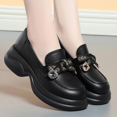 Модные женские мокасины в британском стиле из мягкой кожи высокого качества Туфли Мэри Джейн в стиле ретро с круглым носком на платформе Лолита Элегантные туфли на плоской подошве