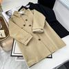 Женский Тренч Большого Размера Свободный Однотонный Средней Длины Верхняя Одежда