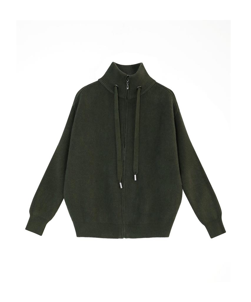 Вязаный кардиган Baseukala с воротником-стойкой и застежкой-молнией (5Colors)