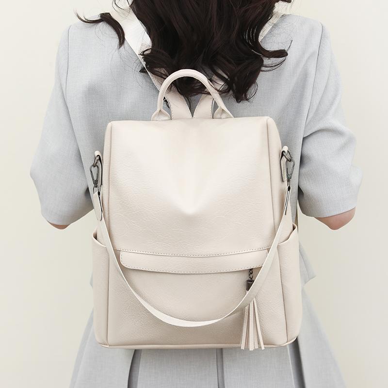 Кожаный рюкзак Женский противоугонный рюкзак Повседневная сумка через плечо Сумка унисекс