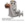 Ghost Walking Dog Halloween Decor Spooky Ghost Dog Figurine Resin Cute Ghost Statue with Pumpkin for Halloween Home Bookshelf Tabletop Decor