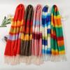 Korean Style Long Tassel Scarf Coldproof Winter Wool Scarves Fashion Stripe Mohair Shawl  Outdoor