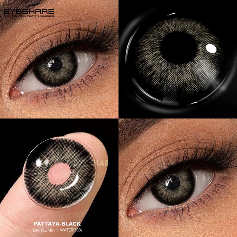 Eyeshare Голубые цветные контактные линзы Натуральные коричневые линзы для макияжа глаз Серые линзы Корейские мягкие линзы Ежегодная косметика для женщин