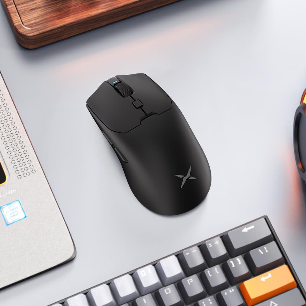 Delux M700PRO Wireless Gaming Lightweight PAW3395 Sensor 26000 80 Million 90 Hours of 1000Hz Polling Rate Mouse, 59g, DPI, Clicks, Life, Dual-Mode