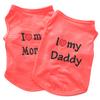 Pet Puppy Clothes, Vest, Classic Style Love Dad Love Mom, A Variety of Colors Trendy