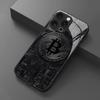 Закаленное стекло с рисунком Bitcoin для телефона, подходит для iPhone 17 16 15 14 13 12 11 Pro/Max/Plus, противоударное и защищающее от падений