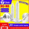201 Stainless Steel Hexagon Socket Large Flat Head Self-Tapping Screws: M3, M4, M5, M6 - Mushroom & Umbrella Head