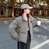 Winter new small cotton-padded clothes European and American women's clothing hem drawstring stand-up collar cotton-padded jacket small loose cotton-