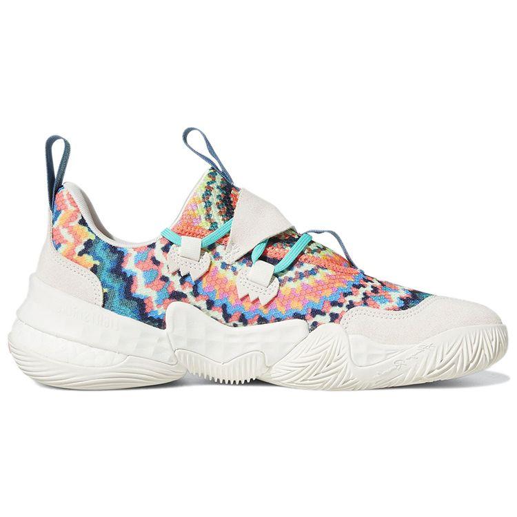 adidas Кроссовки Trae Young 1 Tie-Dye Unisex, разноцветные, мелово-белые, мятно-лиловые GY0295