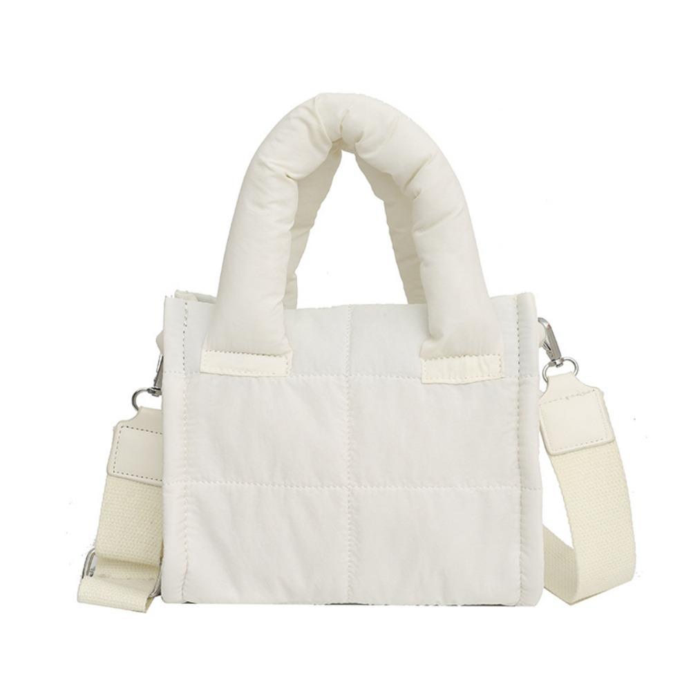 Versatile Lightweight Puffer Tote Bag Large Capacity Casual Quilted Crossbody Bag Down Cotton Bag For Women