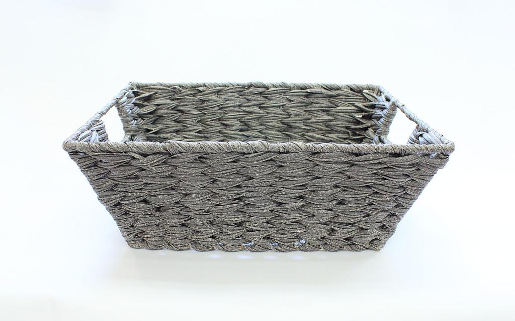 Manyo Resin Water Hyacinth Basket, Gray, 91-444