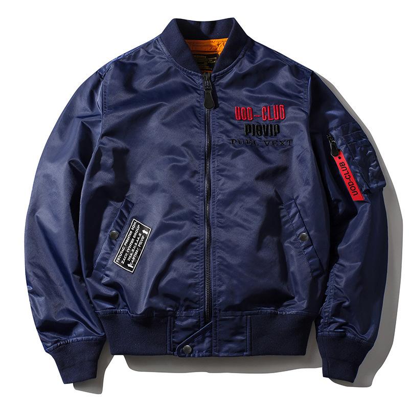 Весна и осень новый мужской повседневный простой воротник-стойка куртка мужской тонкий свободный летный костюм куртка топ