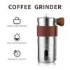 Портативная мини-ручная кофемолка с регулируемой настройкой, ручная кофемолка из нержавеющей стали