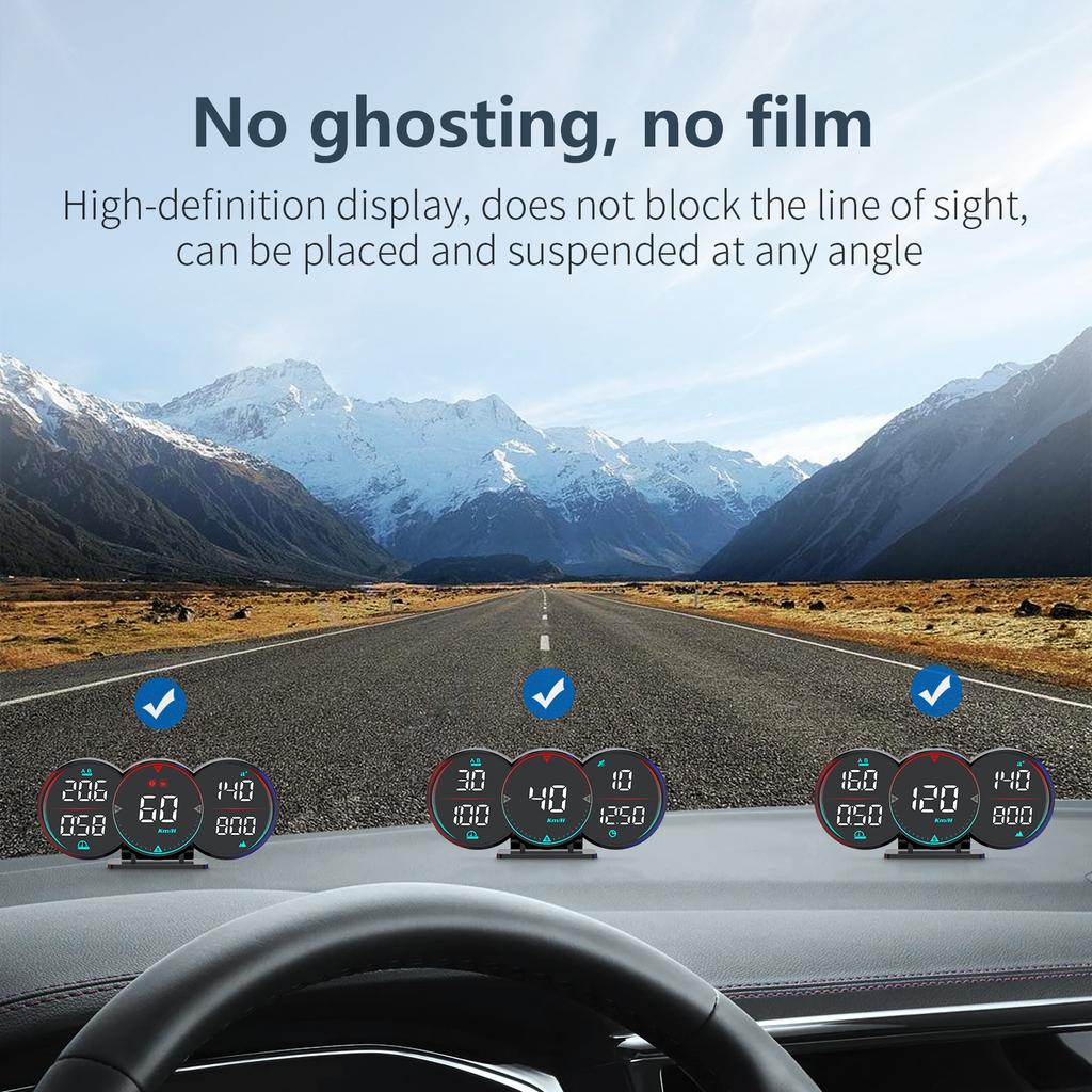 G17 Car HUD GPS+Beidou Chip Head Up Display LCD спидометр уклономер пройденное расстояние компас сигнализация превышения скорости для всех автомобилей