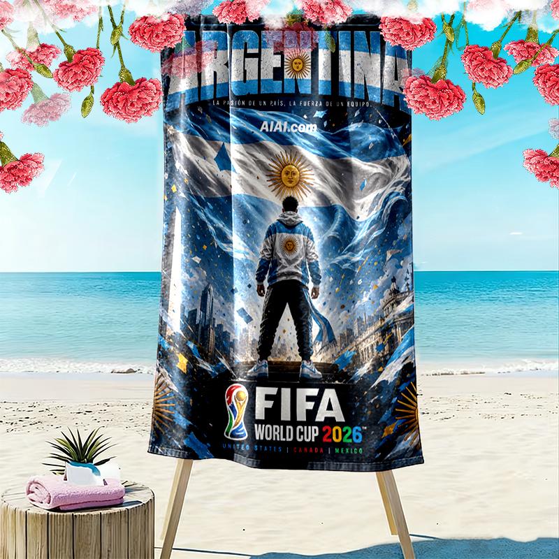 1pc Football Star Messi Beach Towel, Outdoor Activities Perfect Summer Travel Supplies, As A Gift for Festivals