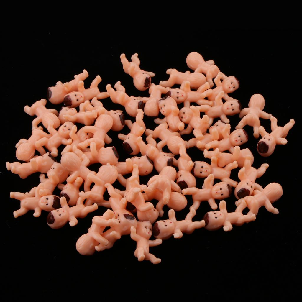 50pcs Mini Newborn Baby Doll Toy Shower Decor Party Bag Filler  Pink