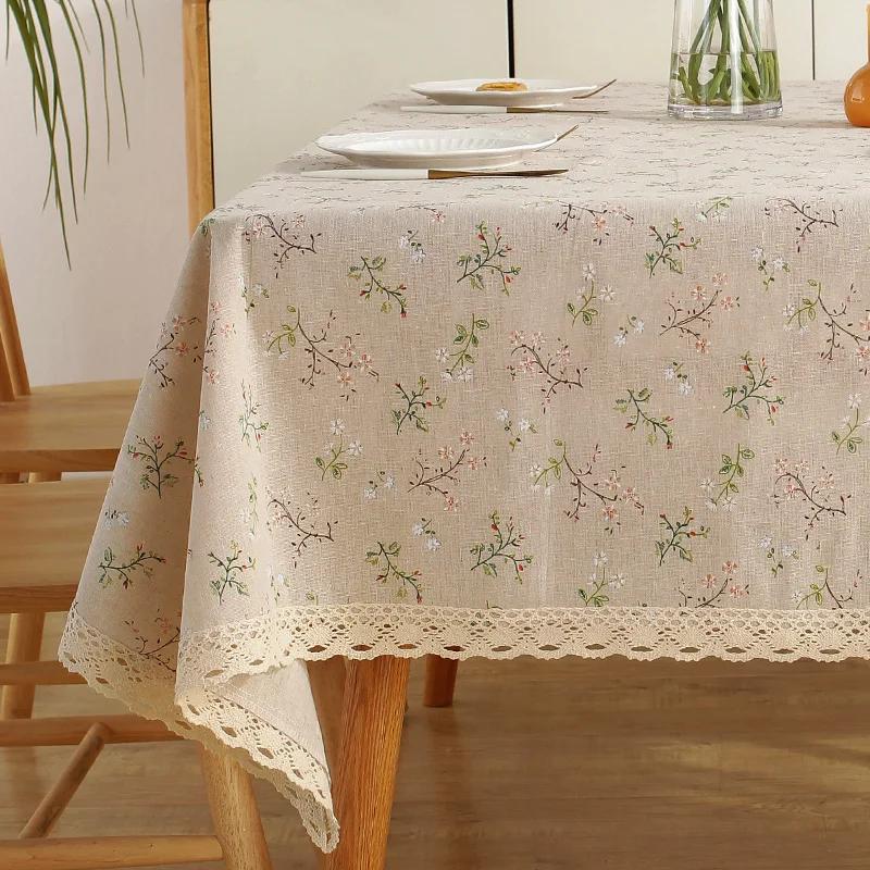 Ins Цветочные скатерти Ретро Хлопок Льняной журнальный столик Обеденный Чехол Скатерть Коврик для пикника Фото Фон Ткань Декор комнаты