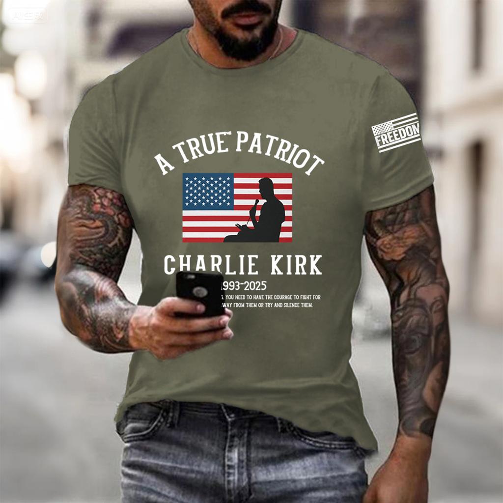 Men's Printed Short Sleeve T-Shirt Men's Loose Casual Short Sleeve Top