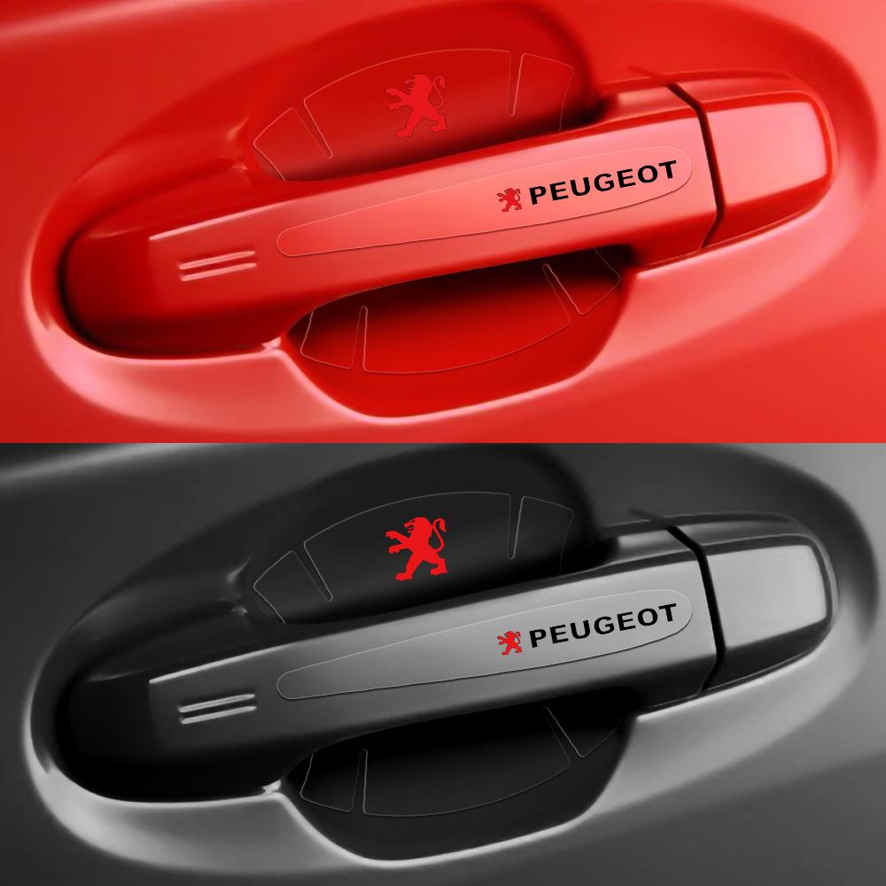 4/8PCS Anti Scratch Stickers Car Door Handle Cup Protector Film Auto Goods For Peugeot 208 2012~2018 308 2019~2021 2008 207 301