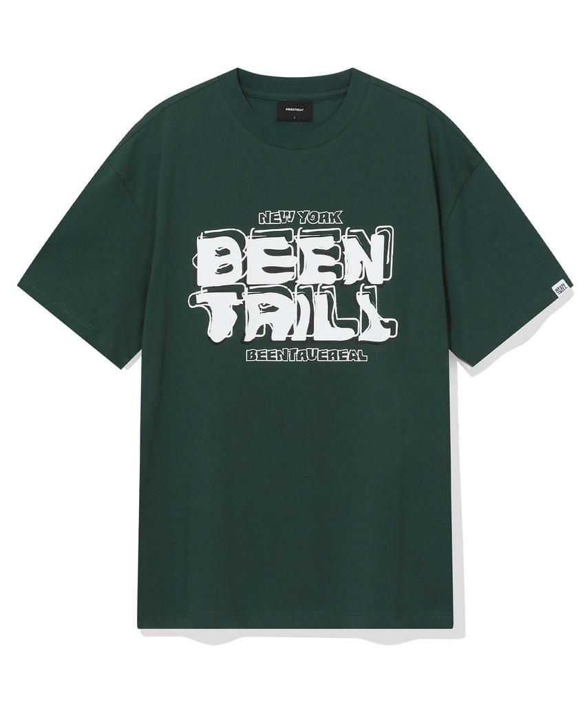 Футболка BEENTRILL Bny с винтажным логотипом (Темно-зеленый)
