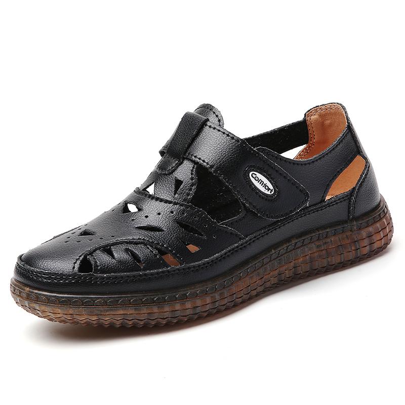 Летние женские римские сандалии Mary Jane Beach Shoes Closed Toe Casual Soft Walking Sandals for Girl Plus Size