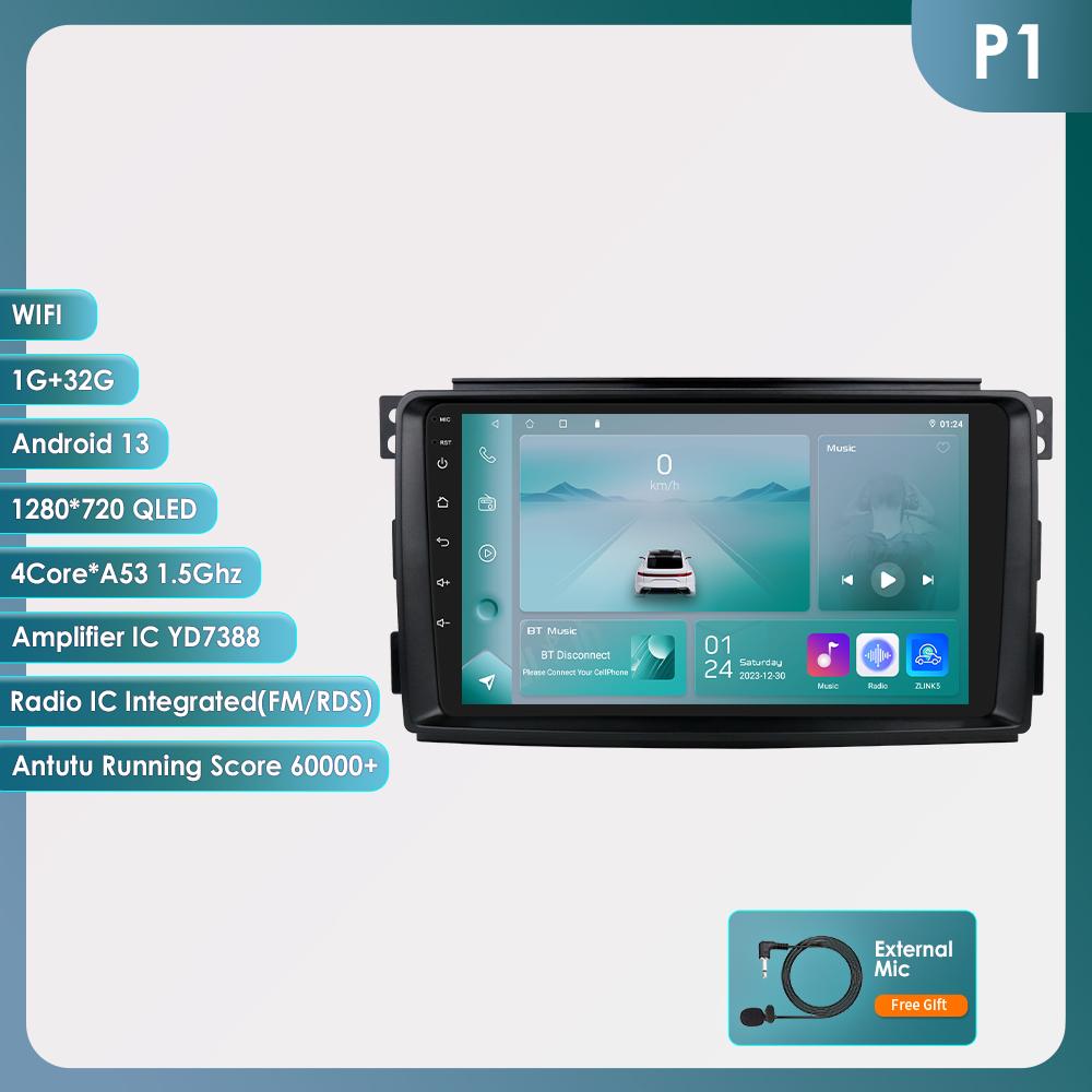 OSSURET Carplay 4G7862 Android 13 автомобильное радио для Smart Fortwo 451 2005 -2015 мультимедийный видеоплеер GPS 2din Автомагнитола интеллектуальный экран DVR Cam RDS