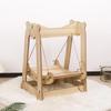 Universal Wooden Cat Hammock Rocking Chair Double Layer Anti Rollover Hanging Cat Swing Bed Removable Washable for Small Pets