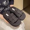 Thick-soled Slippers Women's Summer Outer Wear 2025 New One-pedal Sandals Fashionable Woven Casual One-word Slips
