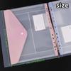 6Pcs A4 Clear Loose Leaf Binder Pockets 11 Holes Ring Document Folder with Snap Button