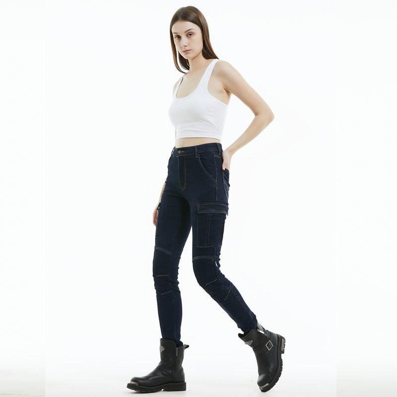 Womens Motorcycle Riding Pants With Silicone Padding - Stretchable Abrasion-Resistant Biker Jeans Cycling