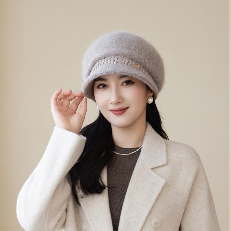 In Autumn And Winter, The Elderly Are Cold-Proof, Velvet And Warm, Knitted Hats, Women'S Thickened Basin Hats, And Trendy Wool Are Versatile.