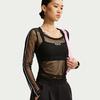Nike T Shirts Women's Black Crew Neck Straight Fit