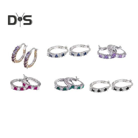 Серебряные серьги-кольца для женщин Серьги-кольца с кубическим цирконием на День матери Подарки на годовщину, день рождения