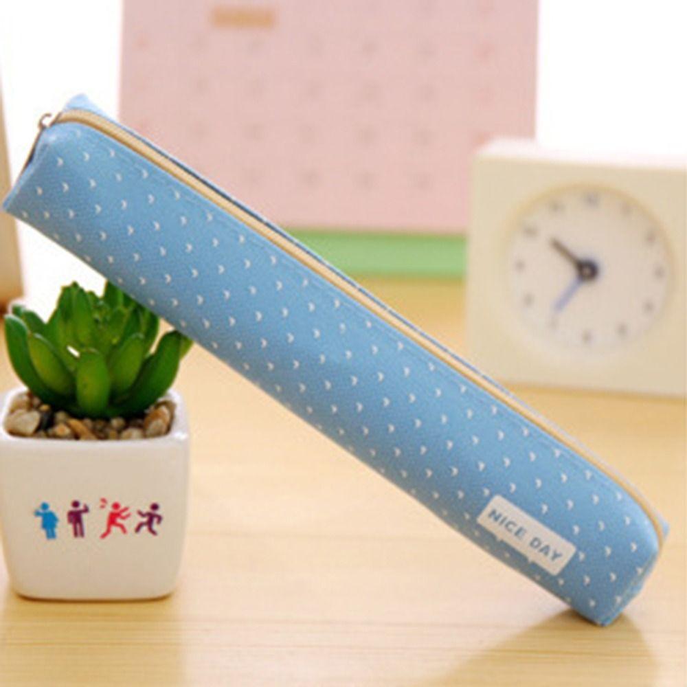 Long Strip Pencil Case Candy Color Stationery Pouch Lipstick Bag Pencil Bag Kids