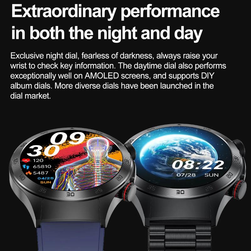 2025 Новые умные часы с сапфировым стеклом для неинвазивного мониторинга здоровья, лазерной терапии, контроля жиров в крови, мочевой кислоты, ЭКГ, для Xiaomi