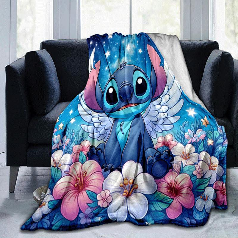 1pc Stitch Printing Blanket - Soft, All-Season Throw for Living Room, Bedroom,Travel