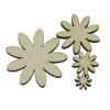 50/100pcs Flower Pattern Wooden Charms Pendant Home Decor Arts DIY Crafts