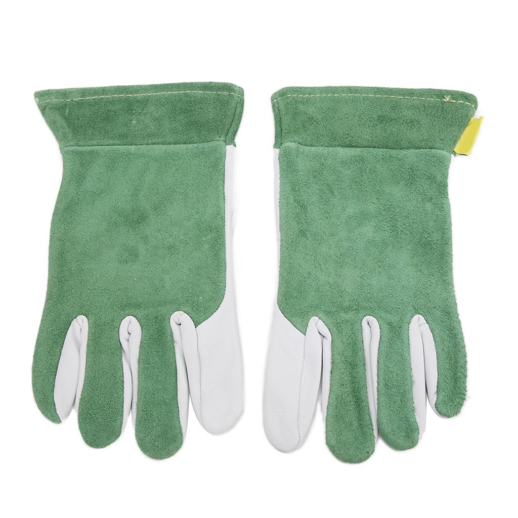 Pair Goatskin Leather TIG Oxyfluoride Welding Gloves Thermal Insulation Fireproof Soft Wear Resistant