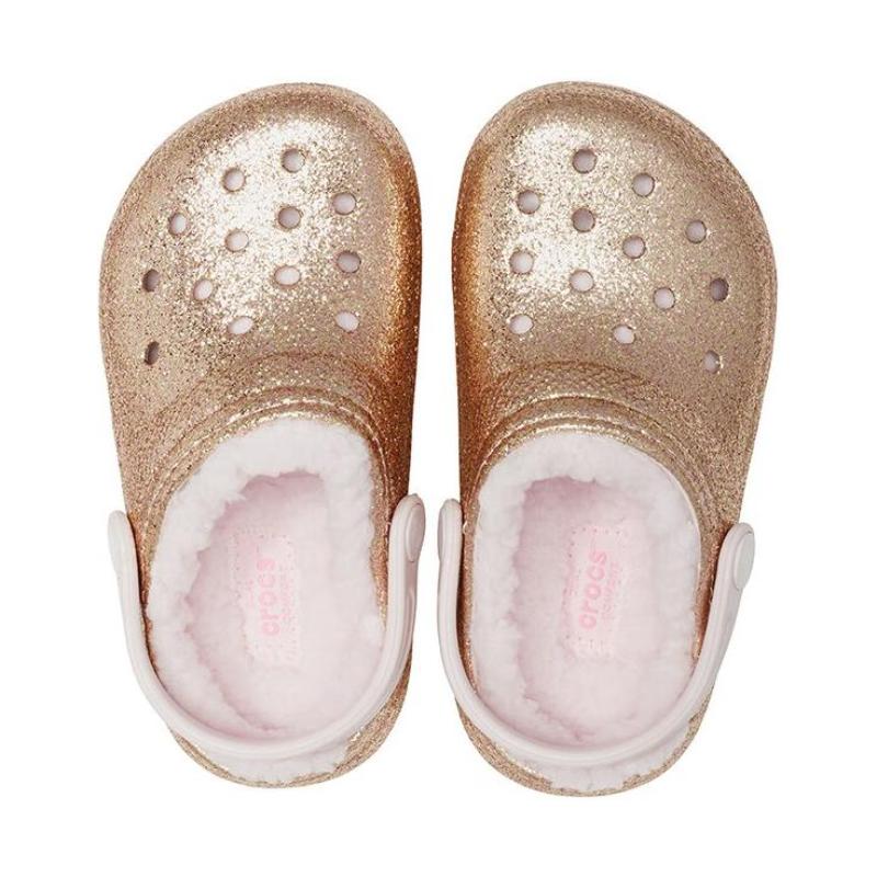 Crocs Удобные и повседневные нескользящие легкие детские сандалии золотой пудры детская модель
