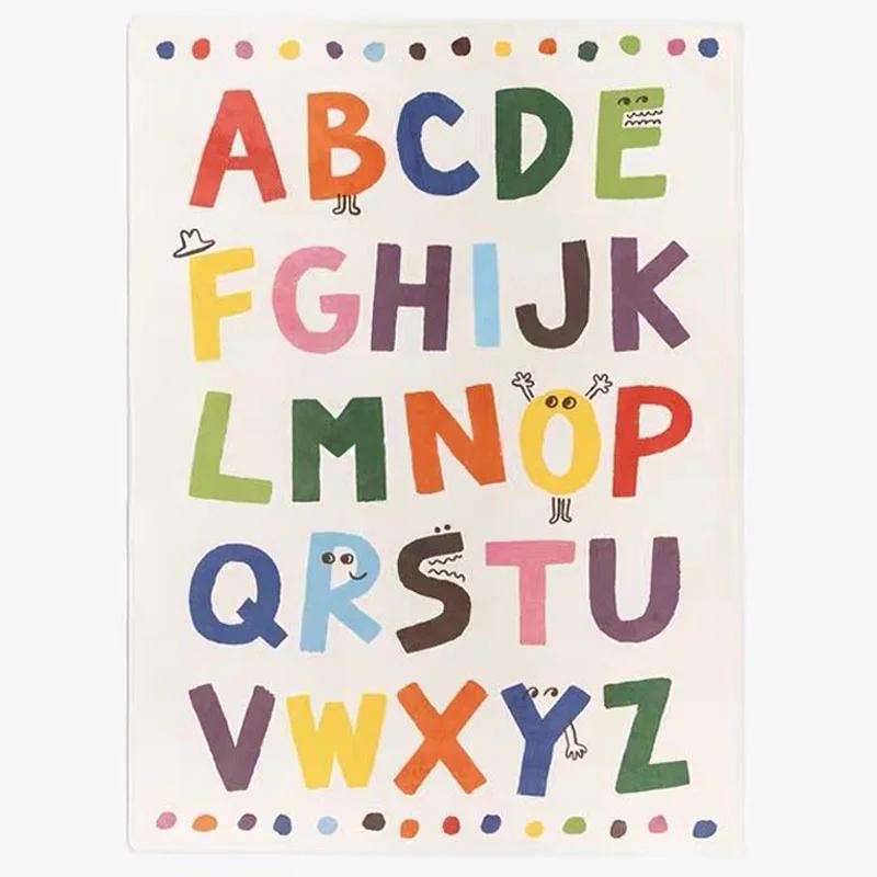 Cartoon Kids Crawl Mat – Soft Plush Area Rug for Children's Bedroom Living Room, Shock-Absorbing Floor Carpet Non-Slip Play Mat