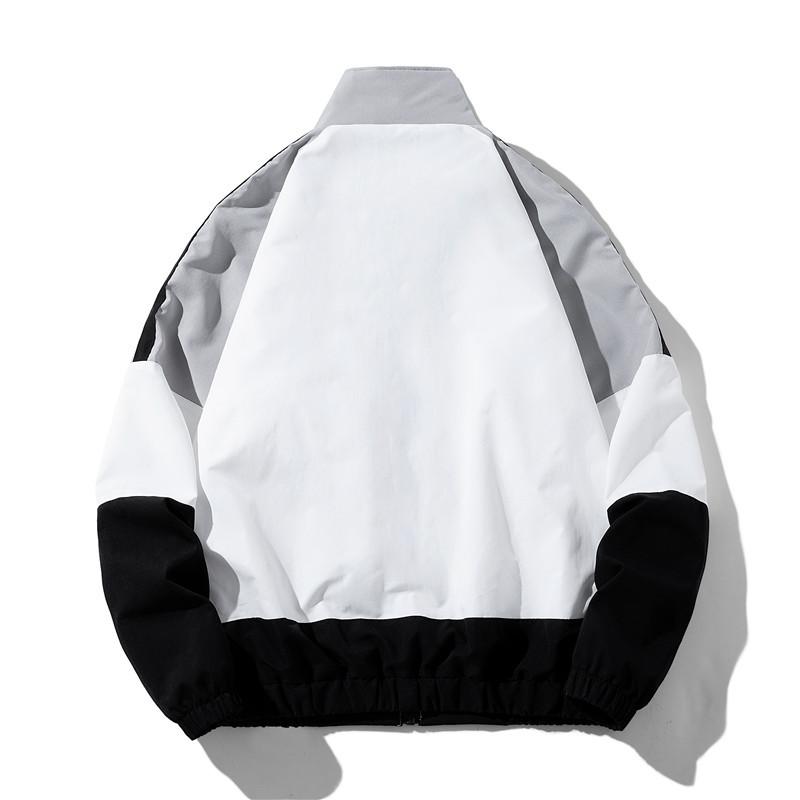 Mens Loose Colorblock Casual Sports Long Sleeve Jacket Daily Outerwear