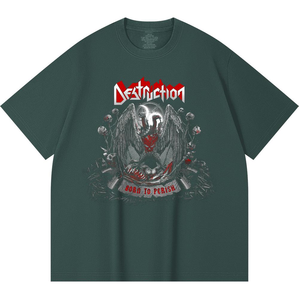 Хлопковая футболка плотностью 230 г/м² 100% Хлопок Heavy Metal Футболка с принтом рок-группы Популярная музыка Унисекс Тяжелая хлопковая футболка