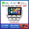 Левый руль 9'' для Honda Jazz 1 GD 2001 - 2008 Автомобильный радиоприемник, мультимедийный плеер, интеллектуальная система Android, GPS, навигация, WiFi+4G BT
